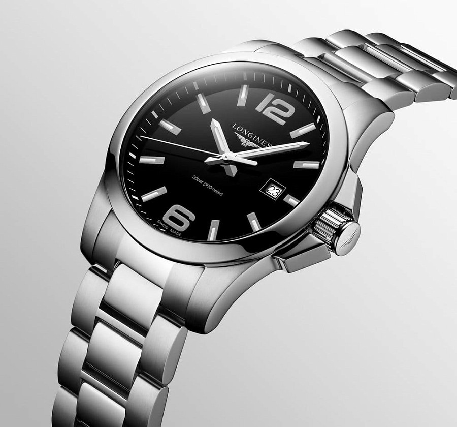 Часы Longines Conquest L3.760.4.56.6 — мужские, нержавеющая сталь