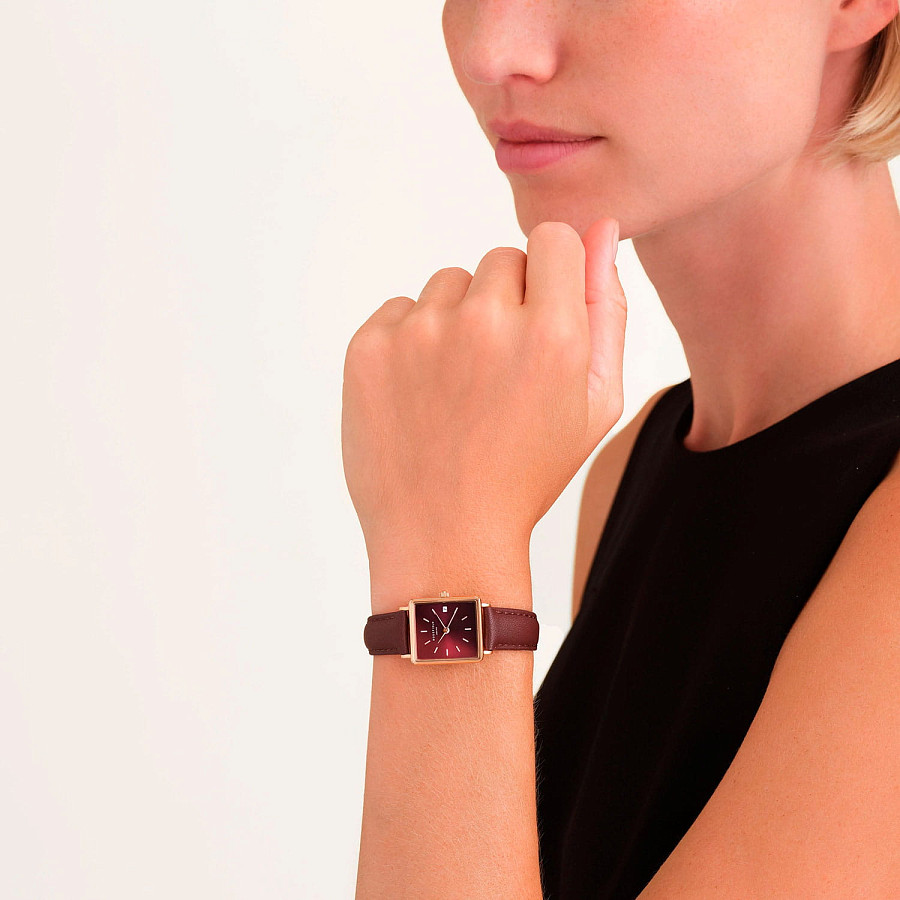 Часы Rosefield Boxy XS QBBLR-Q56 — красный, металл латунь