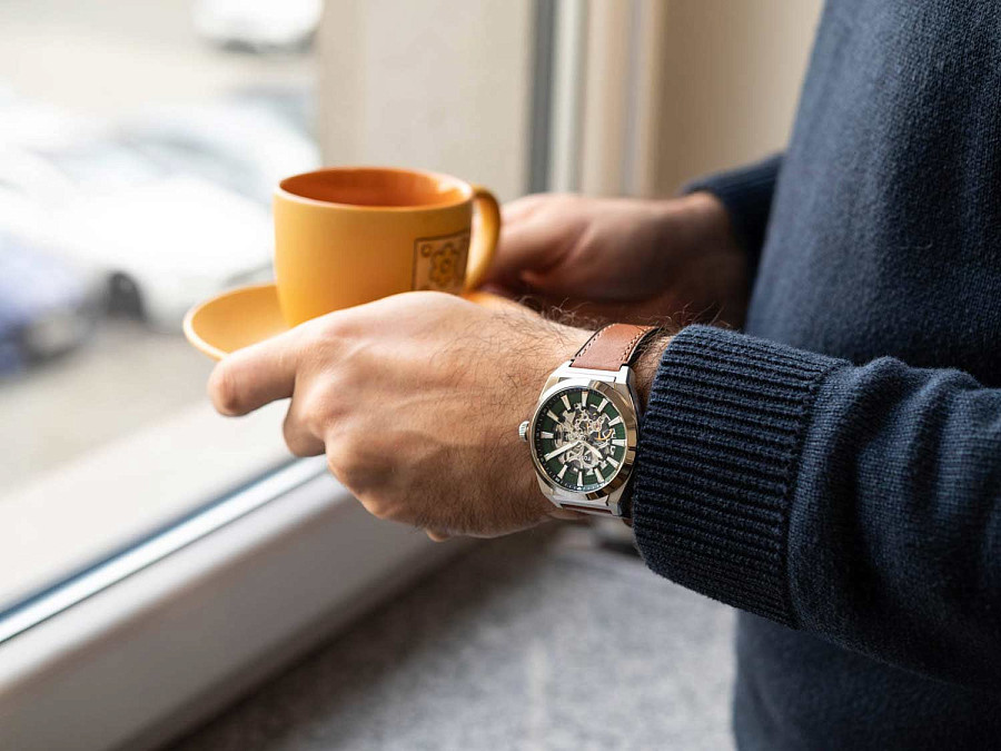 Часы Fossil Everett ME3261 — механические, металл сталь