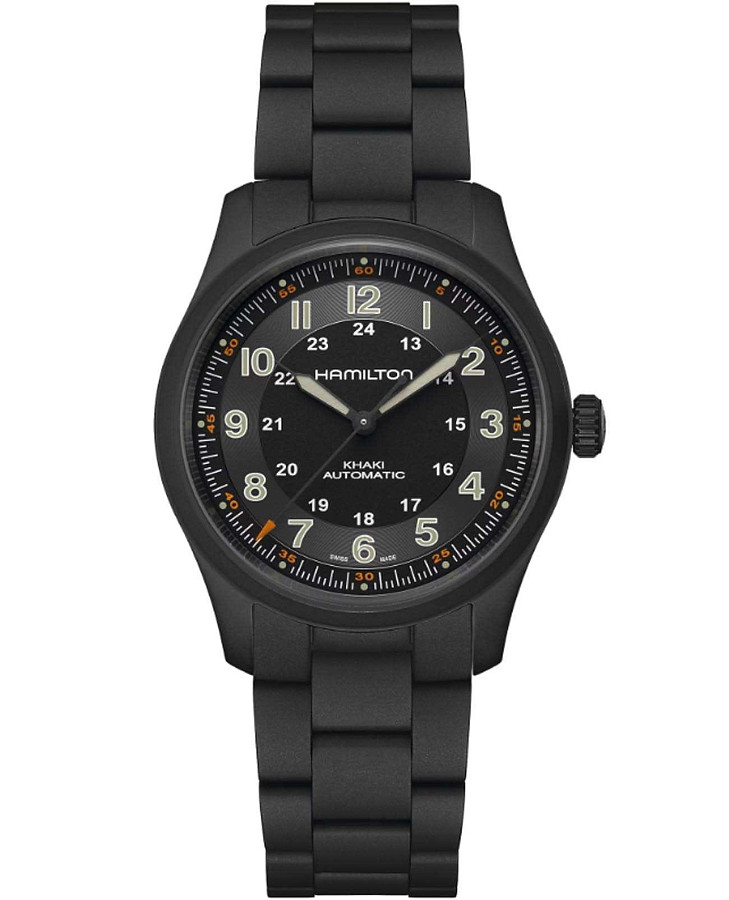 Часы Hamilton Khaki Field Titanium Auto H70215130 — мужские, черный