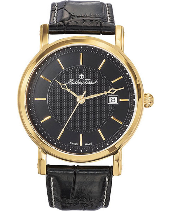 Часы Mathey-Tissot City Leather H611251PN — мужские, черный