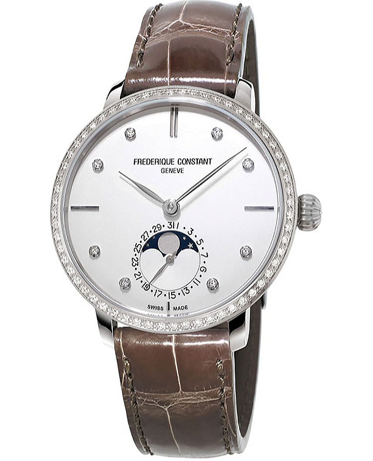 Часы Frederique Constant Slimline Moonphase Manufacture FC-703SD3SD6 — женские, белый