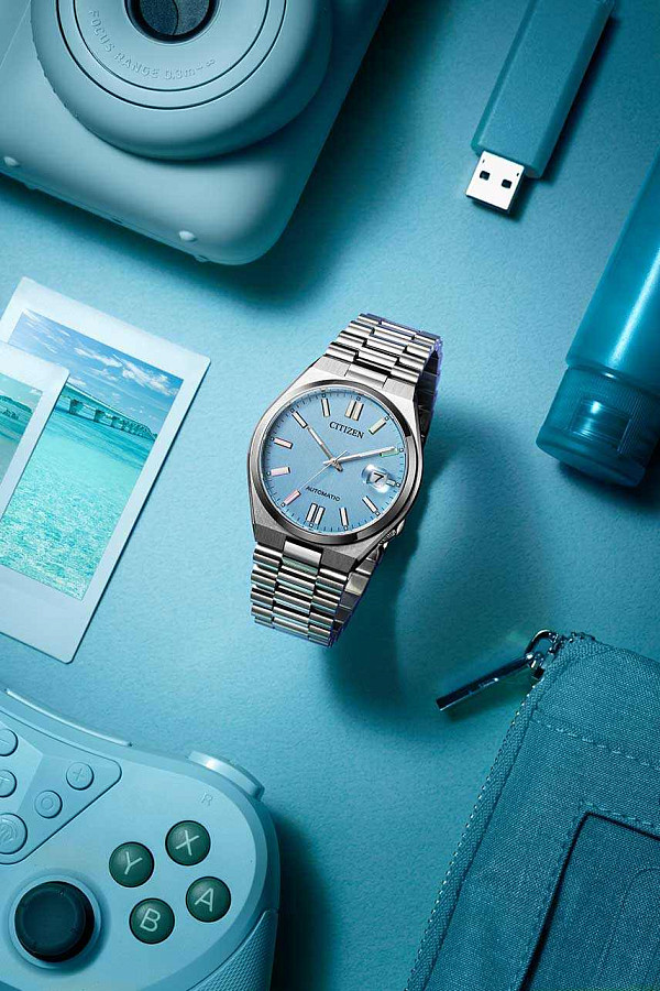 Часы Citizen Tsuyosa NJ0151-53L — голубой, механические