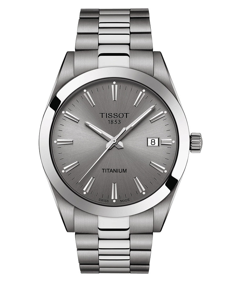 Часы Tissot Gentleman Titanium T127.410.44.081.00 — мужские, серебристый