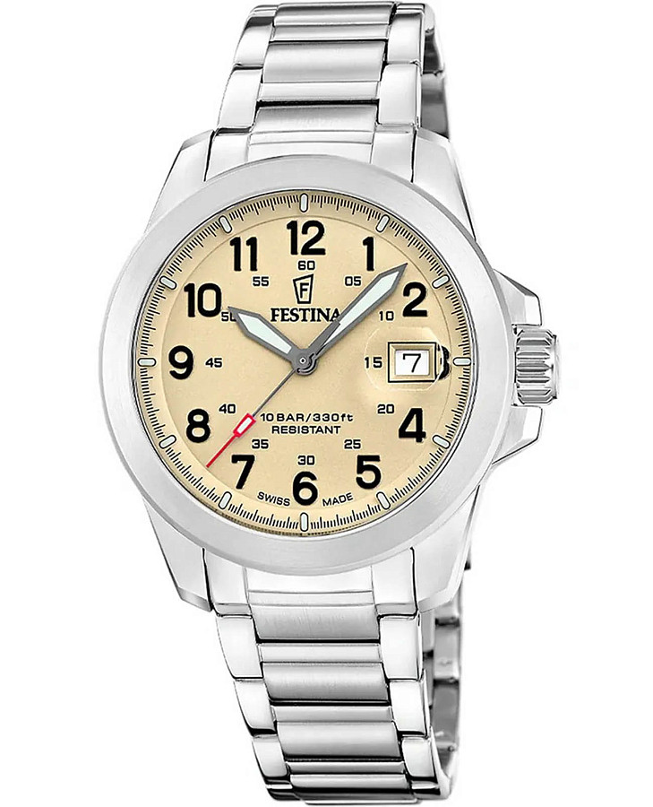 Часы Festina Swiss Made F20081/1 — мужские, бежевый