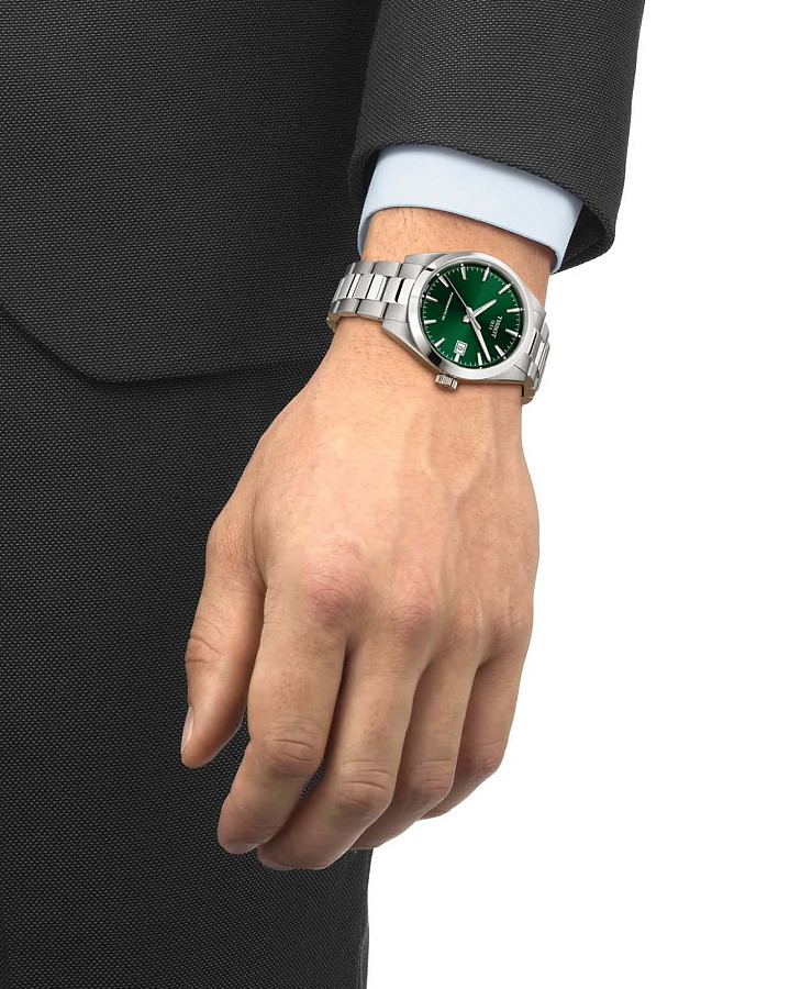 Часы Tissot Gentleman Powermatic 80 Silicium T165.807.11.091.00 — зеленый, механические