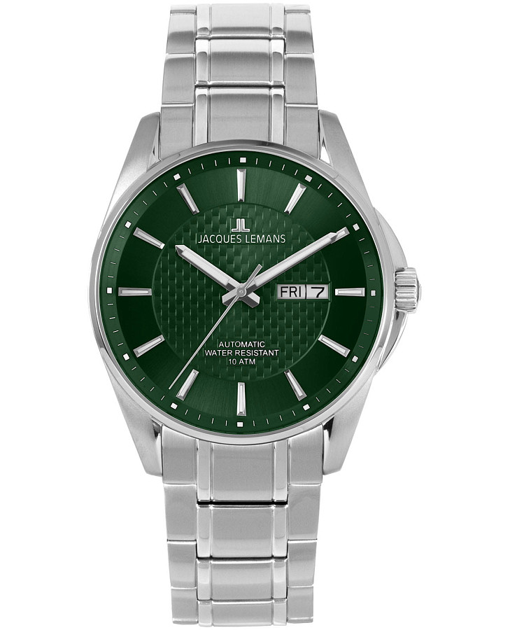 Часы Jacques Lemans Automatic 1-2210H — мужские, зеленый