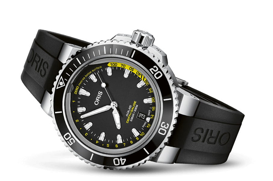 Часы Oris Aquis Depth Gauge 01 733 7755 4154-Set RS — механические, металл сталь
