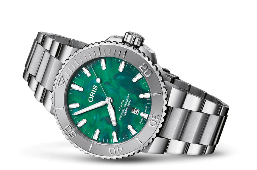 Часы Oris Aquis Oris X Bracenet 01 733 7730 4137-07 8 24 05PEB — механические, сталь металл