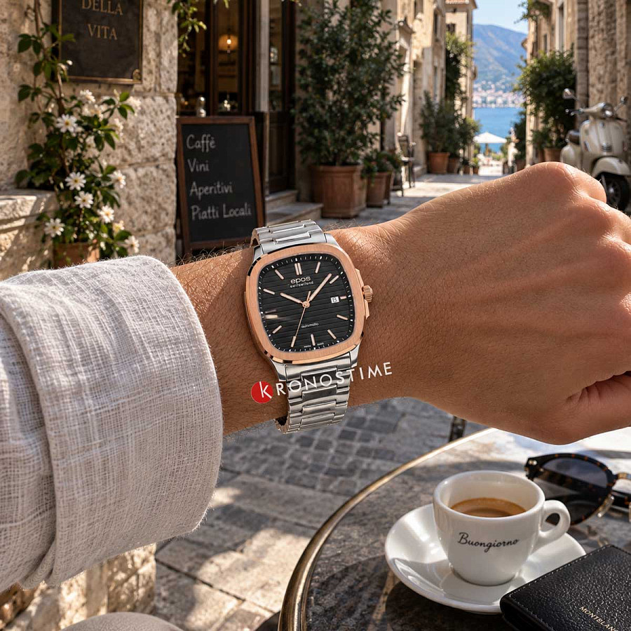Часы Epos Timeless 3511.152.34.15.30 — механические, сталь металл
