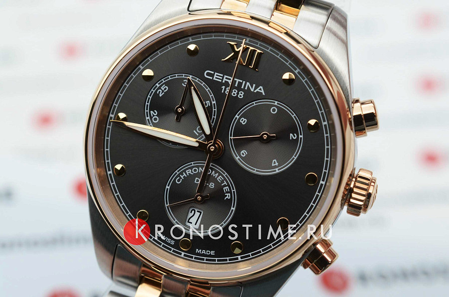 Часы Certina DS-8 Lady Chronograph C033.234.22.088.00 — сталь металл, Швейцария