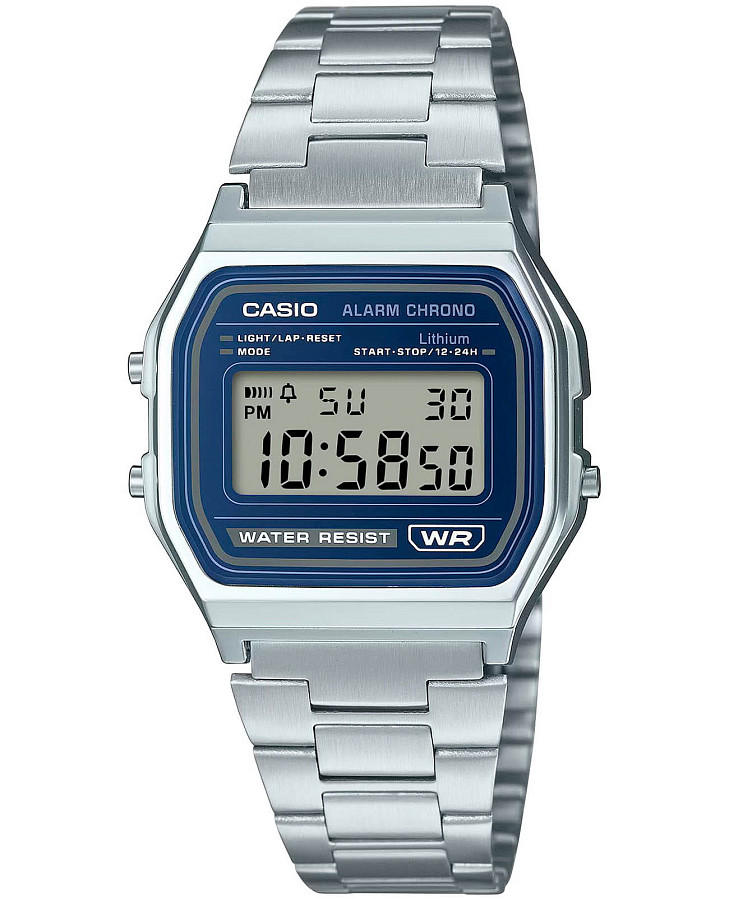 Часы Casio A-158WEA-2D — мужские, синий