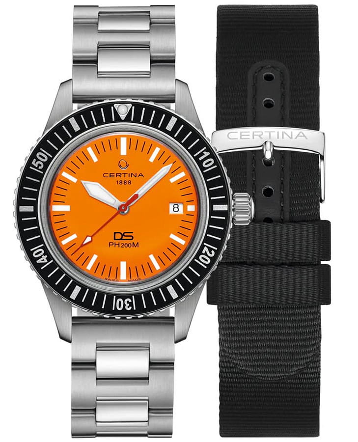 Часы Certina DS PH200M Powermatic 80 C036.407.11.280.00 — мужские, оранжевый
