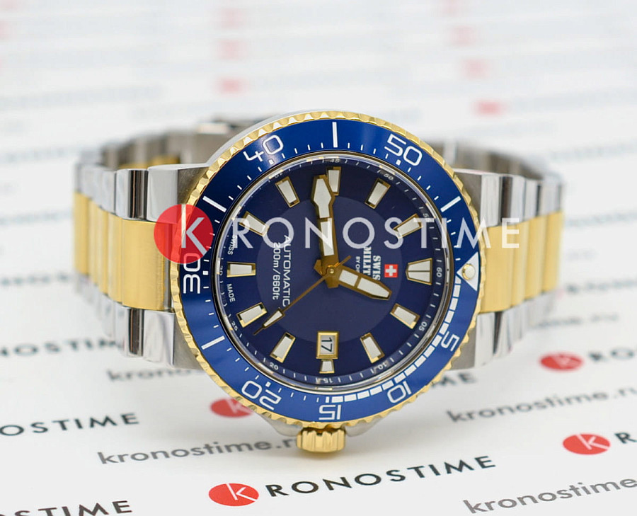 Часы Swiss Military by Chrono Automatic Dive SMA34086.03 — мужские, нержавеющая сталь