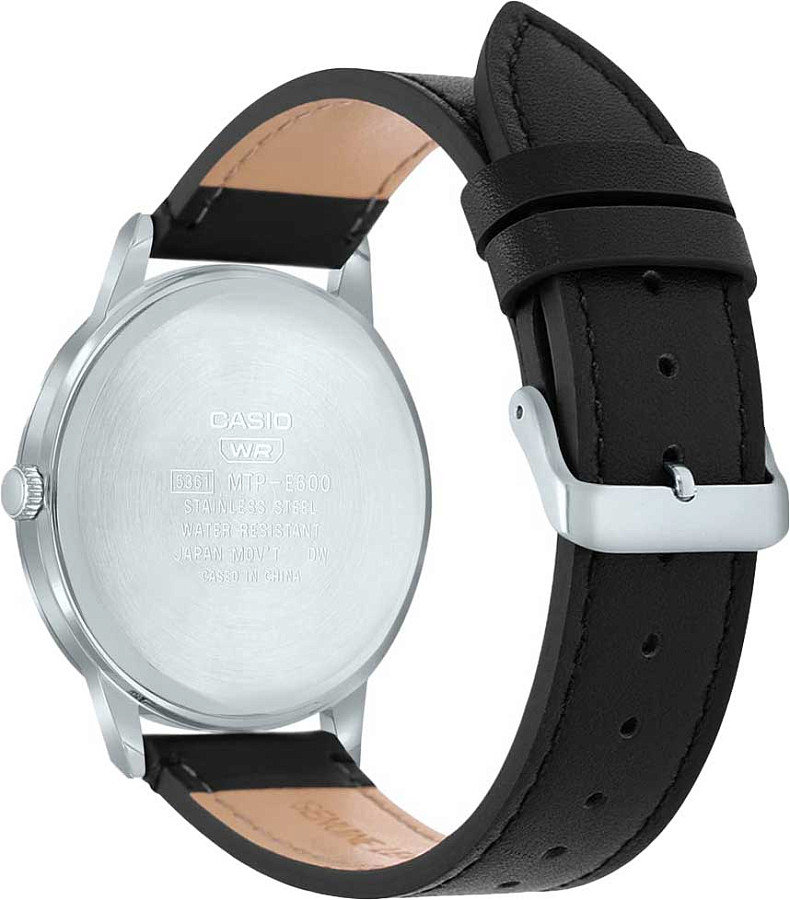 Часы Casio Collection MTP-E600L-1B — кварцевые, металл сталь