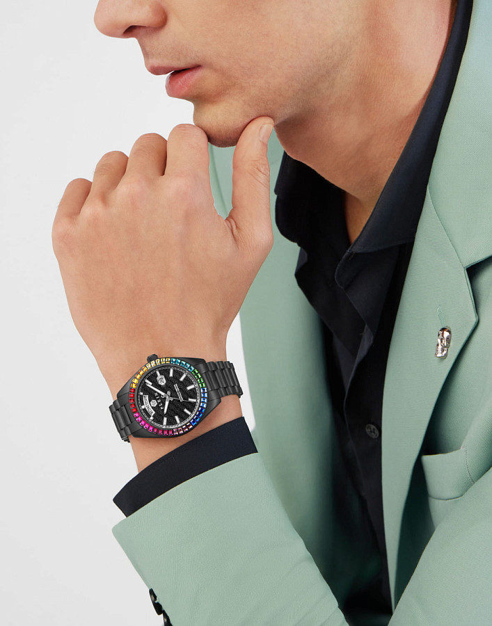 Часы Philipp Plein Date Superlative Gent PWPNA0624 — нержавеющая сталь с pvd-покрытием, мужские