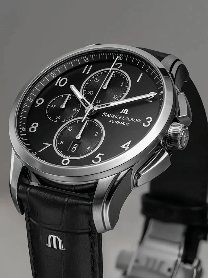 Часы Maurice Lacroix Pontos Chronograph PT6388-SS001-320-2 — кожаный, мужские
