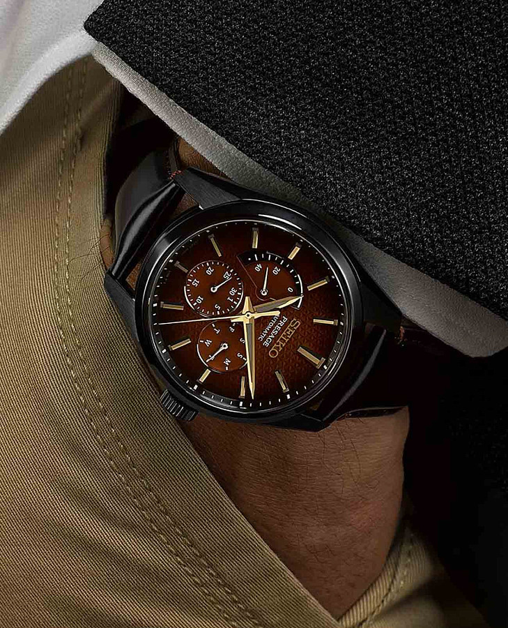 Часы Seiko Presage Sharp Edged Series SPB329 — мужские, кожаный