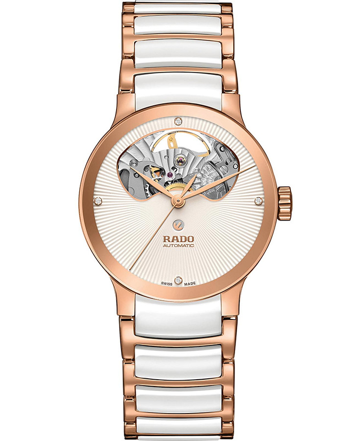 Часы Rado Centrix Automatic Diamonds Open Heart R30248722 — женские, белый