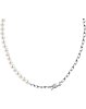 Стальное колье Karl Lagerfeld Pearl KLAYR03 с жемчугом и кристаллами