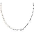 Стальное колье Karl Lagerfeld Pearl KLAYR03 с жемчугом и кристаллами