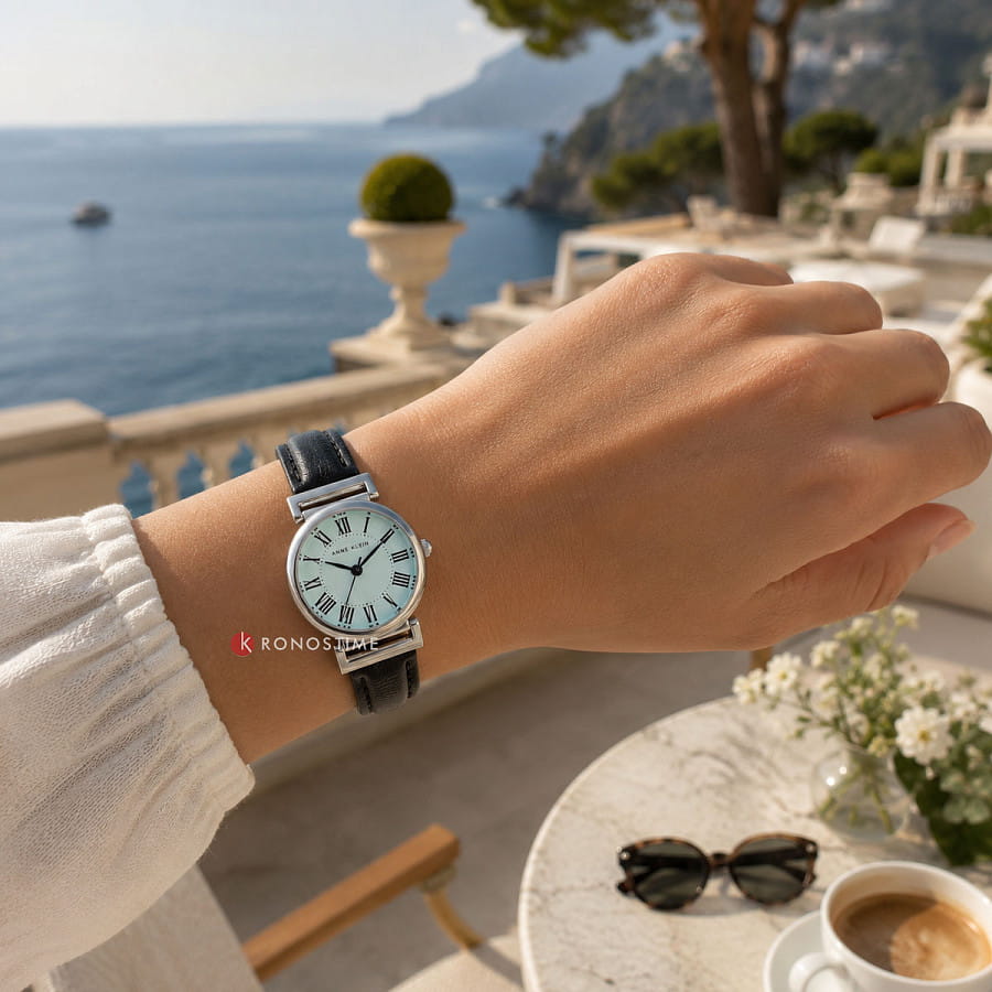 Часы Anne Klein 2247AQBK — кожаный, женские