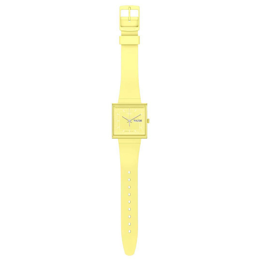 Часы Swatch Square Bioceramic Standard SO34J700 — биокерамика, Швейцария