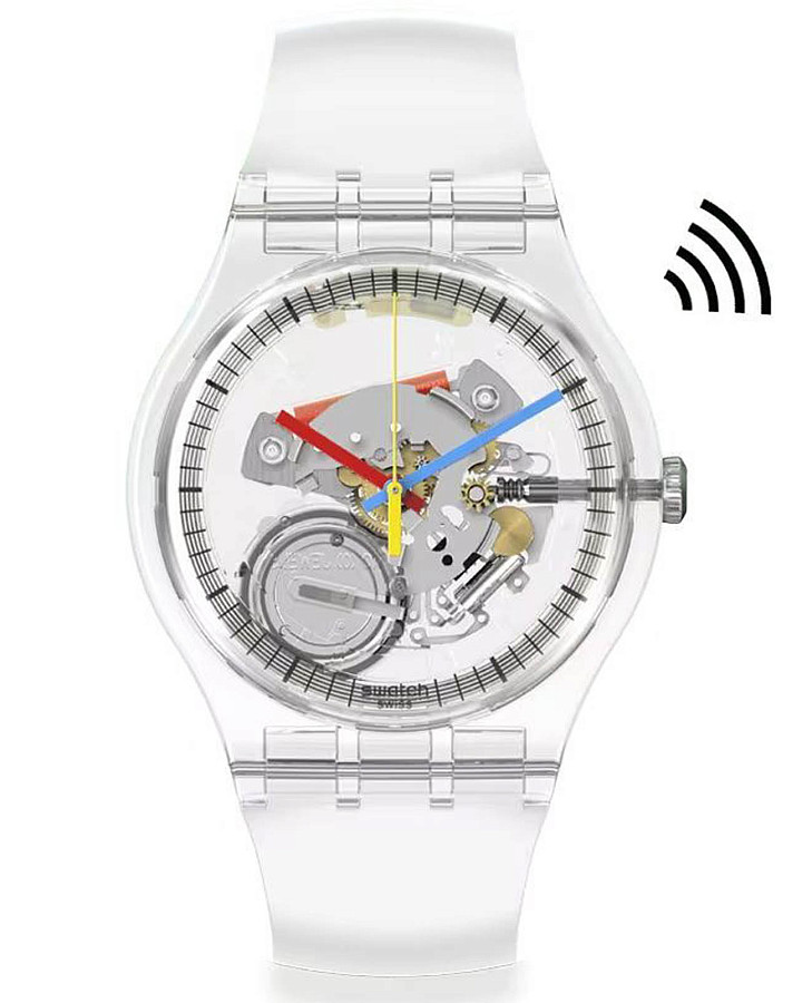 Часы Swatch New Gent Biosourced Swatch Pay! SO29K115-5300 — мужские, прозрачный