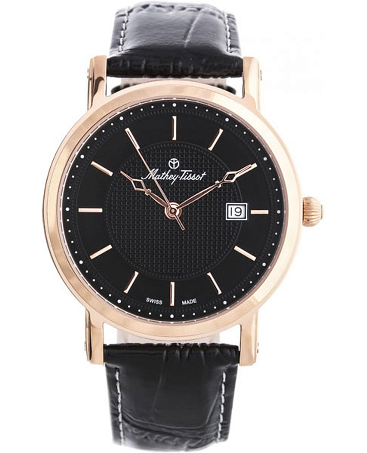 Часы Mathey-Tissot City Leather HB611251PN — мужские, черный