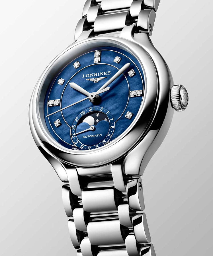 Часы Longines PrimaLuna Moonphase L8.126.4.97.6 — механические, металл сталь