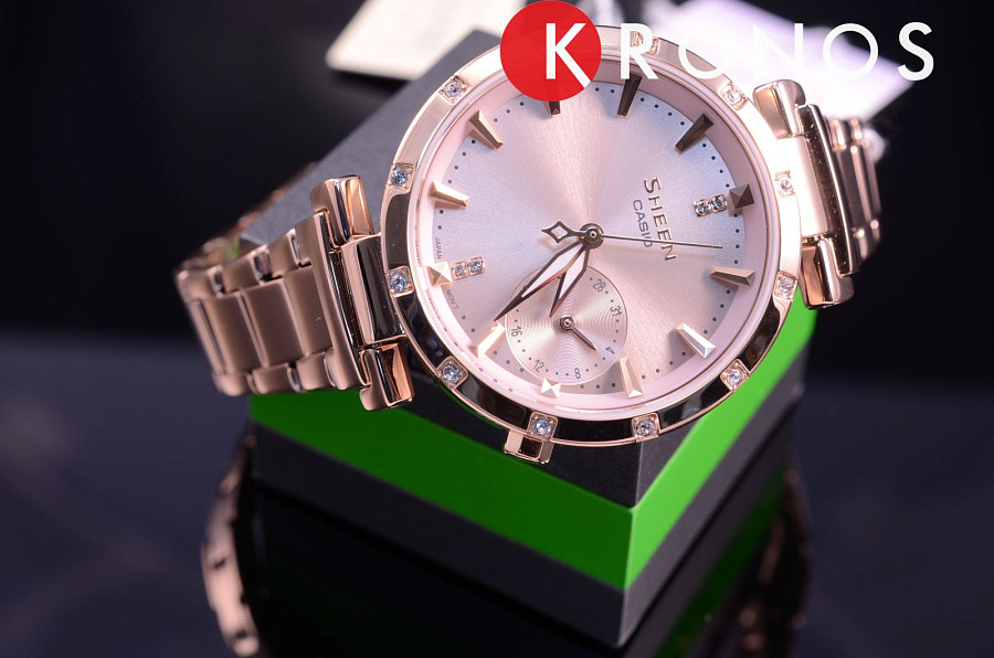Часы Casio Sheen SHE-4051PG-4A — кварцевые, металл сталь