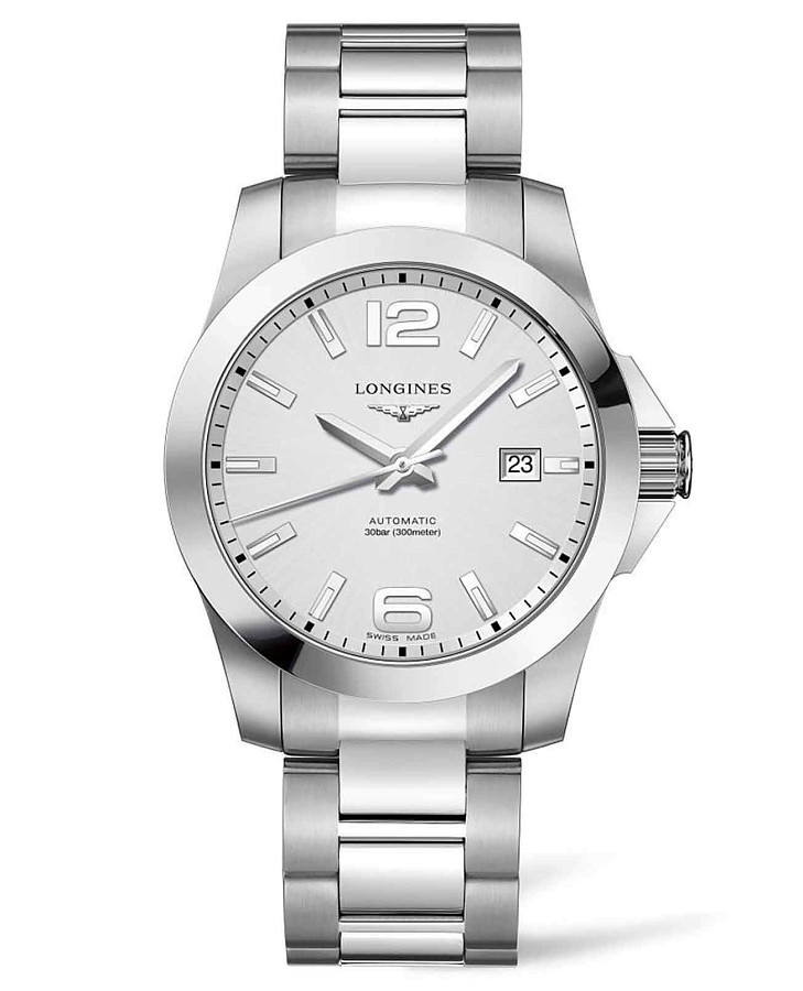 Часы Longines Conquest L3.777.4.76.6 — мужские, серебристый