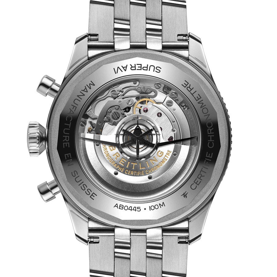 Часы Breitling Super Avi B04 Chronograph GMT 46 Tribute To Vought F4U Corsair AB04451A1C1A1 — сталь металл, Швейцария