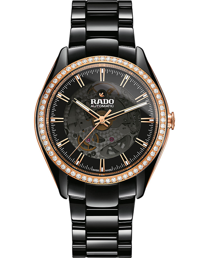Часы Rado Hyperchrome Automatic Open Heart Diamonds R32029152 — женские, черный
