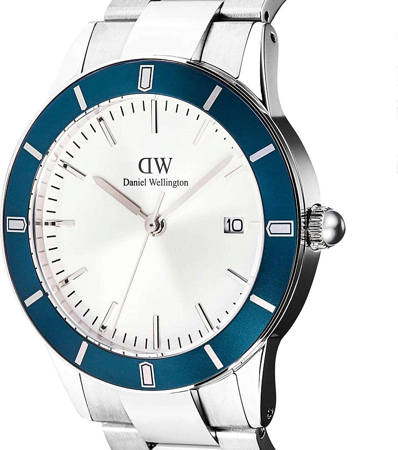 Часы Daniel Wellington Iconic Paradigma Link Blue Bezel Silver DW00100818 — нержавеющая сталь, мужские
