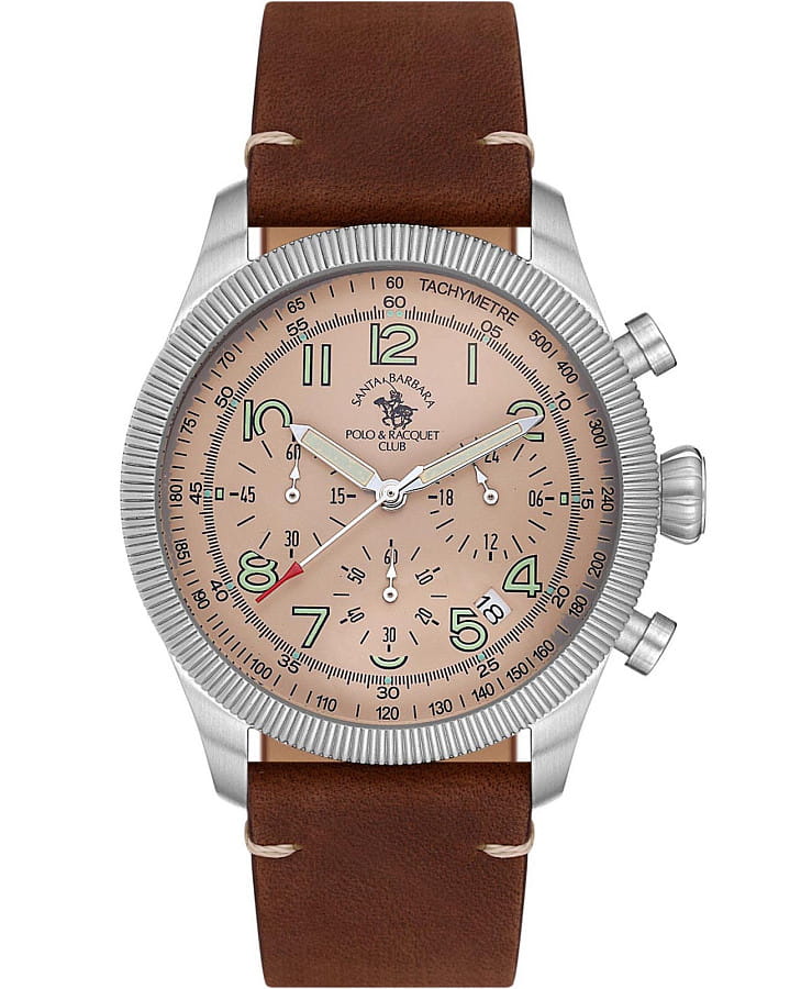 Часы Santa Barbara Polo & Racquet Club SB.8.10008-1 — мужские, бежевый