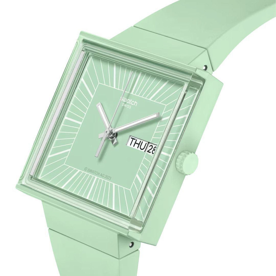 Часы Swatch Square Bioceramic Standard SO34G701 — кварцевые, биокерамика