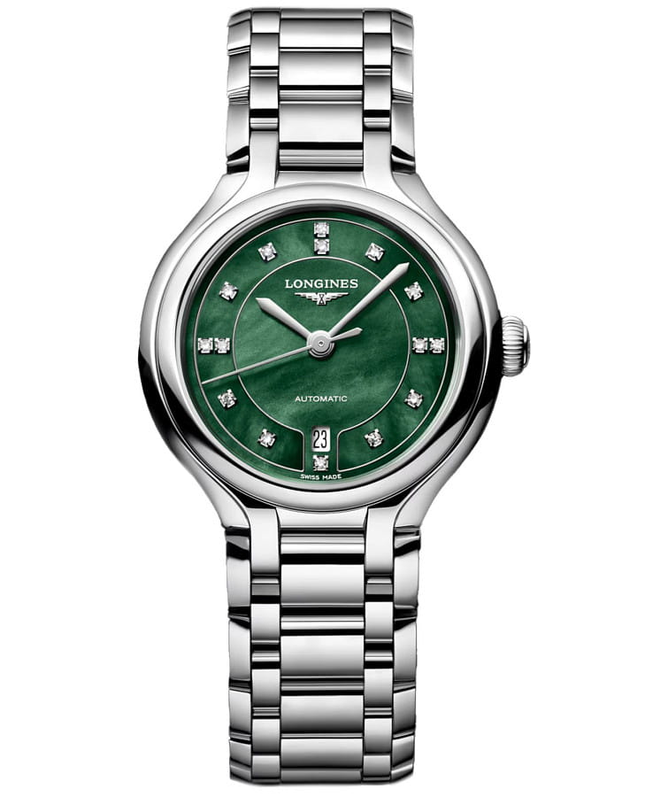 Часы Longines PrimaLuna L8.123.4.07.6 — женские, зеленый