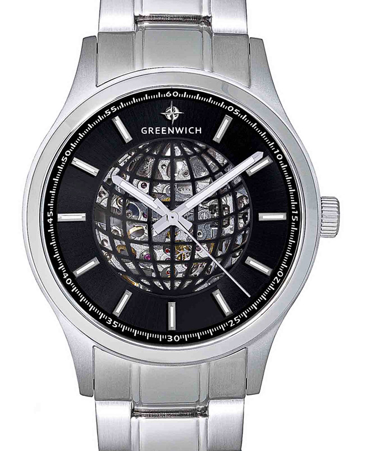 Часы Greenwich Globe GW 056.10.31 — механические, металл сталь