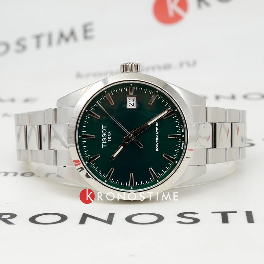 Часы Tissot Gentleman Powermatic 80 Silicium T165.807.11.091.00 — механические, сталь металл
