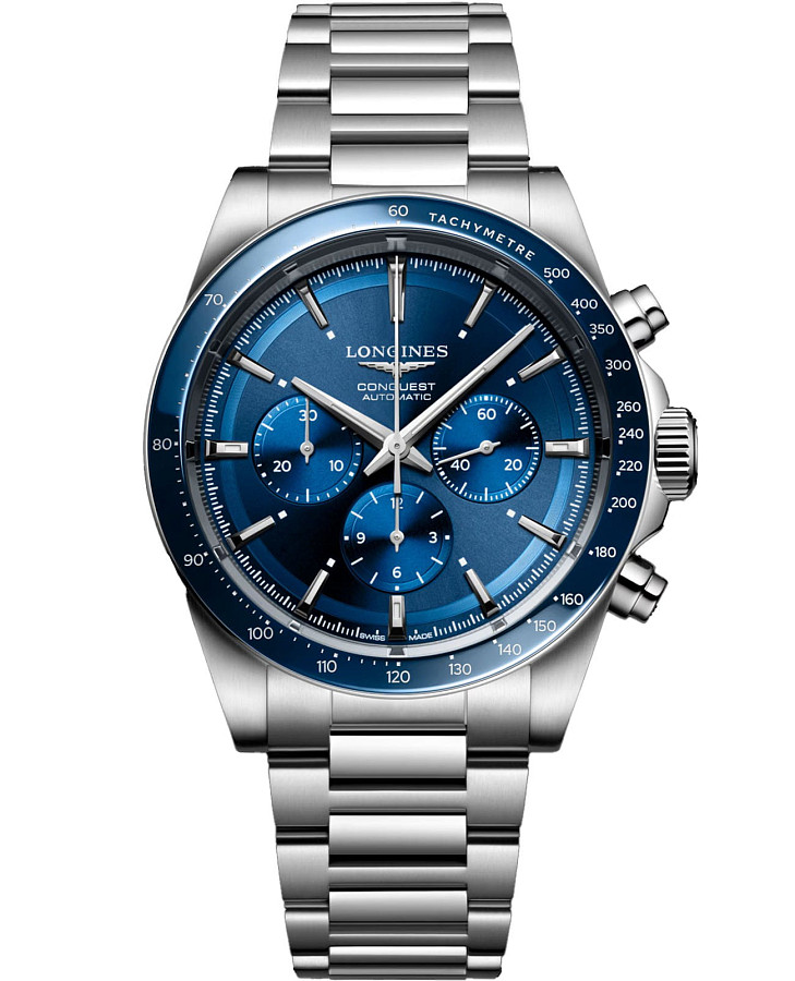 Часы Longines Conquest L3.835.4.92.6 — мужские, синий