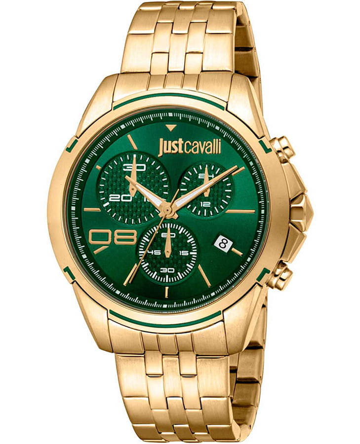 Часы Just Cavalli Cavaliere JC1G387M0055 — мужские, зеленый