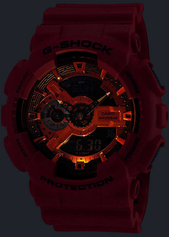 Часы Casio G-Shock GA-110RRB-4A — кварцевые, пластик