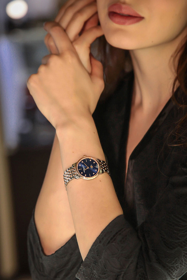 Часы Frederique Constant Slimline Ladies Moonphase FC-206ND1S2B — кварцевые, сталь металл