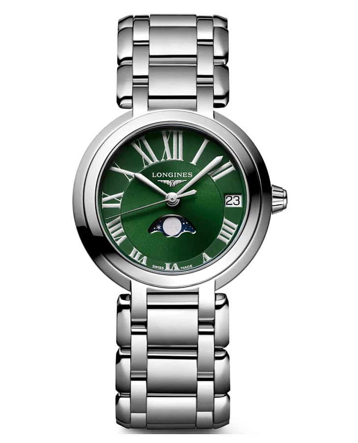 Часы Longines PrimaLuna L8.115.4.61.6 — женские, зеленый