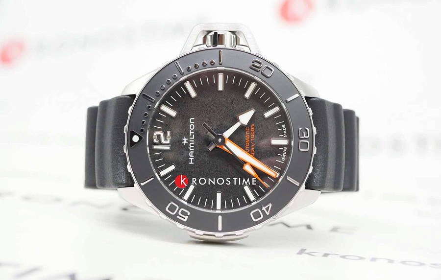 Часы Hamilton Khaki Navy Frogman Auto H77455330 — механические, сталь металл