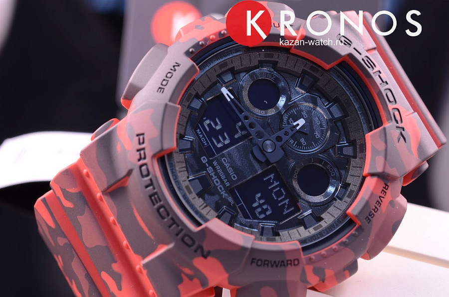 Часы Casio G-Shock GA-100CM-4A — пластик, Япония