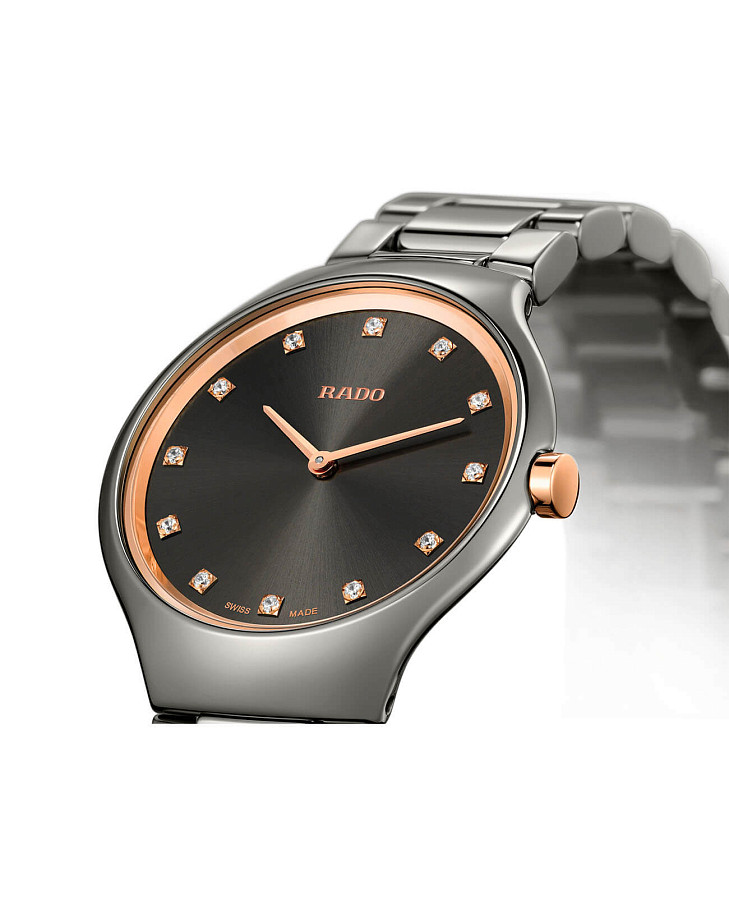 Часы Rado True Thinline Diamonds R27956722 — керамика металл сталь, Швейцария