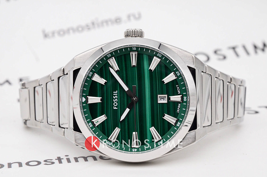 Часы Fossil Everett FS6056 — кварцевые, металл сталь