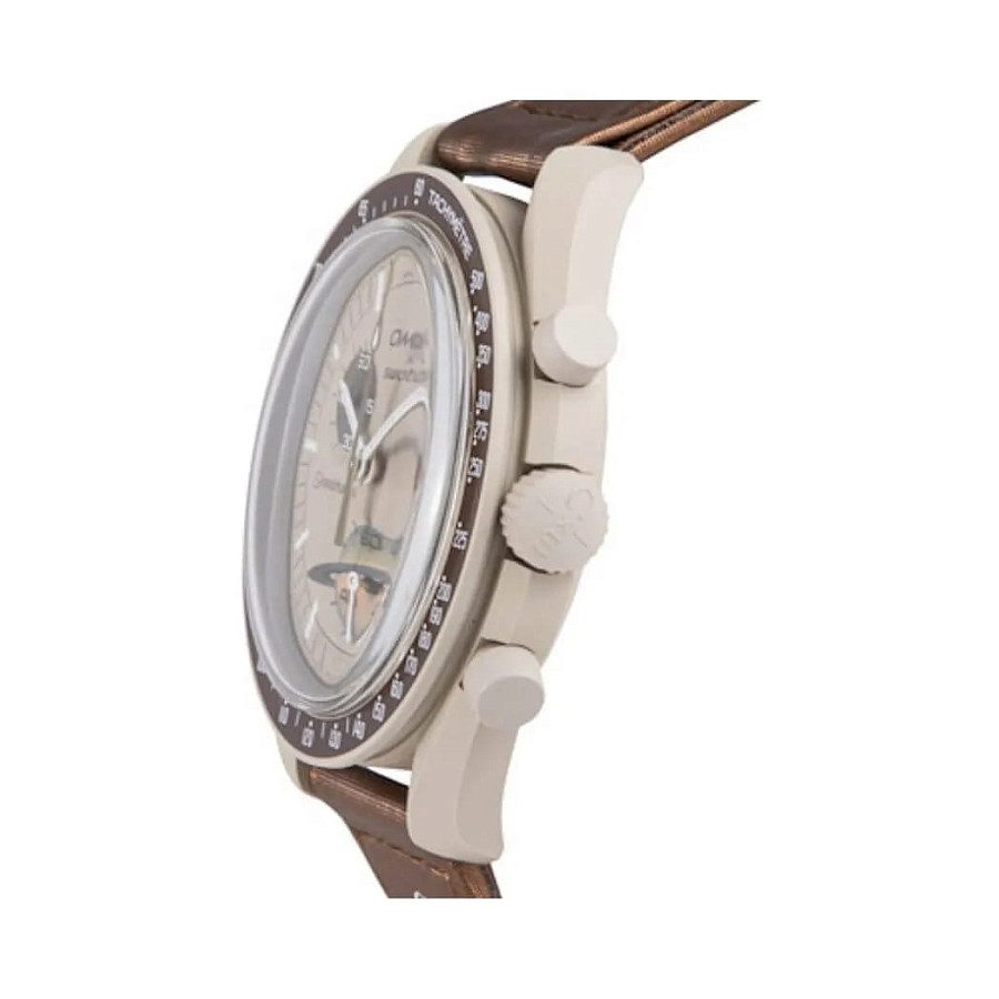 Часы Swatch x Omega Bioceramic Moonswatch Mission to Saturn SO33T100 — бежевый, биокерамика